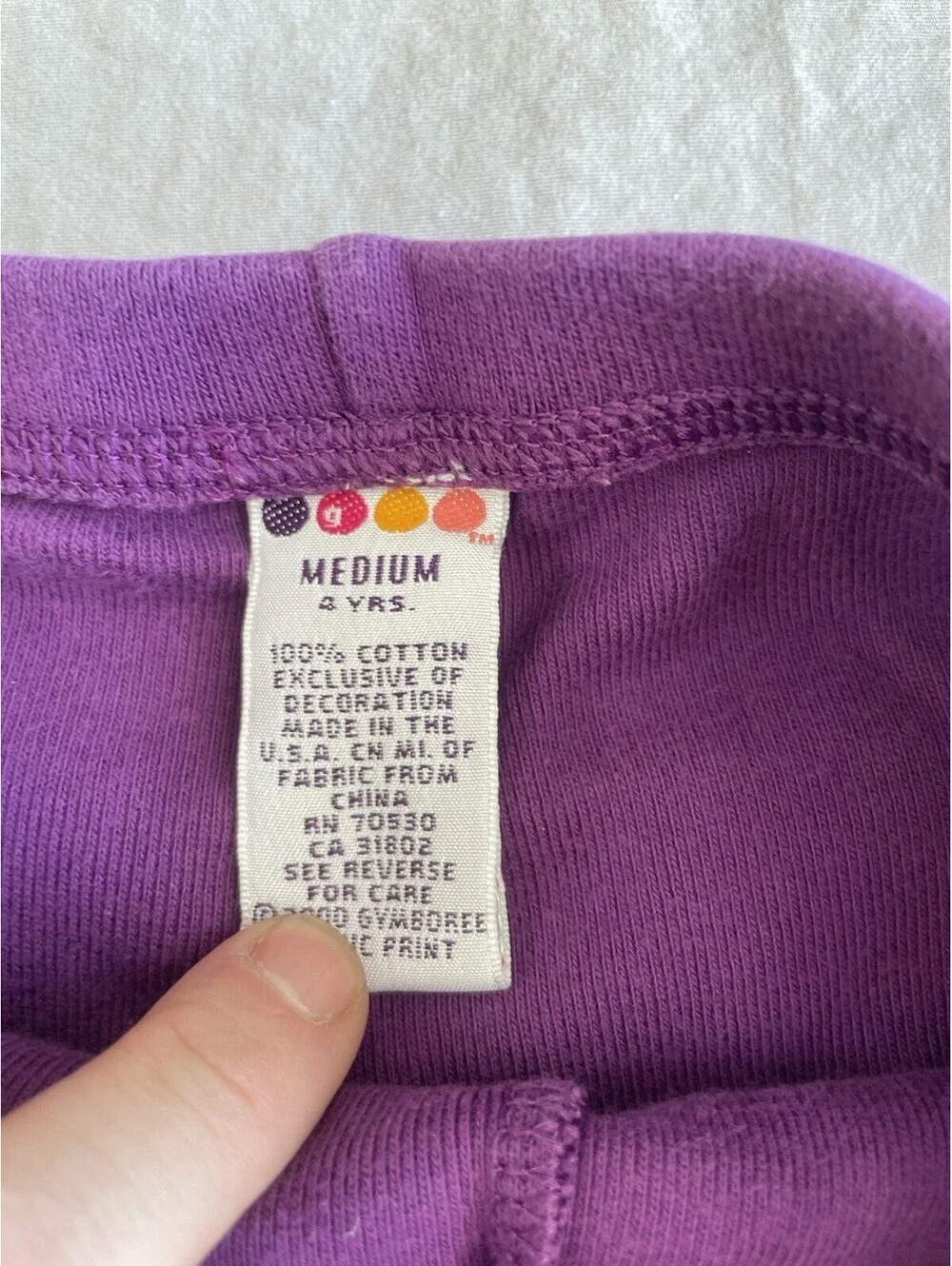 Vintage Gymboree Girls Leggings Purple 90S Size Medium 4 Years